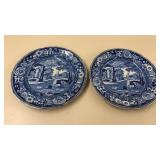 2 Antique Transferware 8.5' Plates
