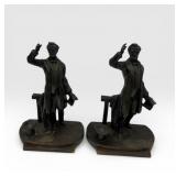 K&O Co. Old Bronze Lincoln at Gettysburg bookends