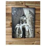 Monteverde angel statue portrait on canvas