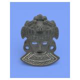 7' MC Aztec black pottery tribal mask wall hanging