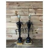 30' pair MC metal table lamps