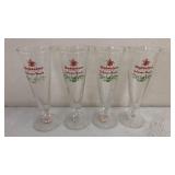 4 Budweiser Pilsner Glasses 8.5'