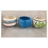 3 Pottery Planters 7'