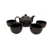 Pier one sonomi pottery teapot set w/ mugs