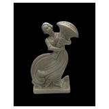 9' Ca. pottery Rosalane 1950s peasant girl statue