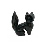 7' MCM abstract stylized pottery fox sculpture