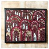 Abstract aboriginal ancestral spirits dot painting