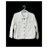 White denim metal button up shirt 28W