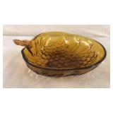 Vintage Amber Grape Pattern Bowl