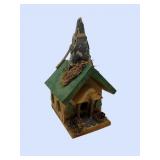 12' folk art wooden cabin bird house