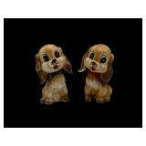 1950s cocker spaniel ceramic S&P set Japan
