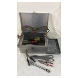 Metal Box with Assorted Tools