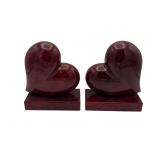 Alabaster volterra by ducceschi heart bookends