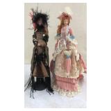 2 Popular Creations Dolls with Stands 11'