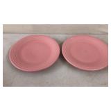 2 Pink Fiesta 10' Dinner Plates