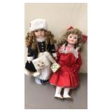 2 Porcelain Dolls 17'