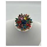 Rainbow rhinestone crystal colorful brooch