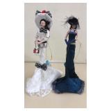 2 Popular Creations Dolls with Stands 11'