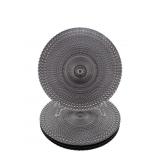 6 amethyst diamond point glass dinner plates