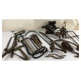 Old Tools Lot- hammer, jack, pulley, etc