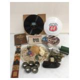 Collectibles Lot - Record, Phillips 66 Frisbee etc