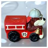7' vintage Japan dog fireman coin bank