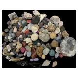 Geodes, agate, arrowheads, stones lot