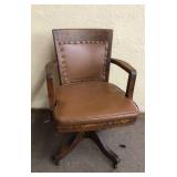 Antique Oak Swivel Office Chair