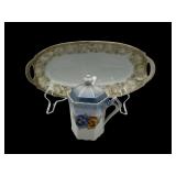 10' Bavaria oblong dish & sugar jar w/ spoon