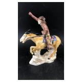 11' Ceramic Cowboy on Horse