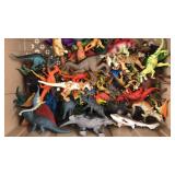 Tote with Toy Dinosaurs Large Lot