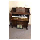 Antique Walnut Pump Organ - Works