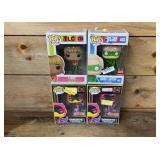 4 Funko pops green lantern, dare devil, T-Boz