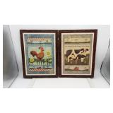 12' country kitchen rooster & spotted cow decor
