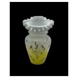 1950s ruffled edge cased glass vase