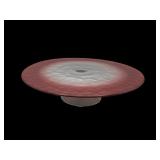 12' Ruby to silver fade glass cake stand