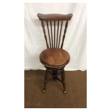 Vintage Walnut Piano Organ Stool Claw and Ball