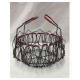Vintage Metal Egg Basket 8'