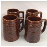 4 USA Stoneware Mugs 5'