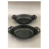 2 Lodge Cast Iron 9.5' Oval Casseroles
