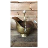 Vintage Brass Coal Bucket 18'