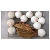 Spalding Soft Balls and Rawlings Ball Glove