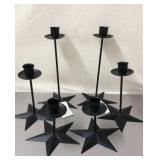 6 New Metal Star Candleholders