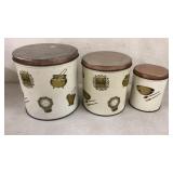 3 Vintage Metal Canisters
