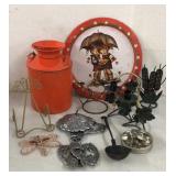 Metal Decor Lot - Candleholders, Milk Can etc