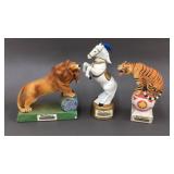 3 Small Ski Country Circus Animal Decanters