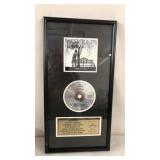 Framed Kathy Mattea CD Sales Award 21 x 11