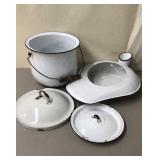 Vintage Graniteware Lot - Bed Pan and More