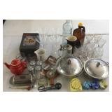 Misc Lot - Glasses, Bottles, Teapot etc