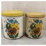 2 Vintage Canisters 6.5' and 7ï¿½